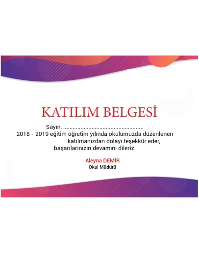 Bilim Fuarı Katılım Belgesi 3